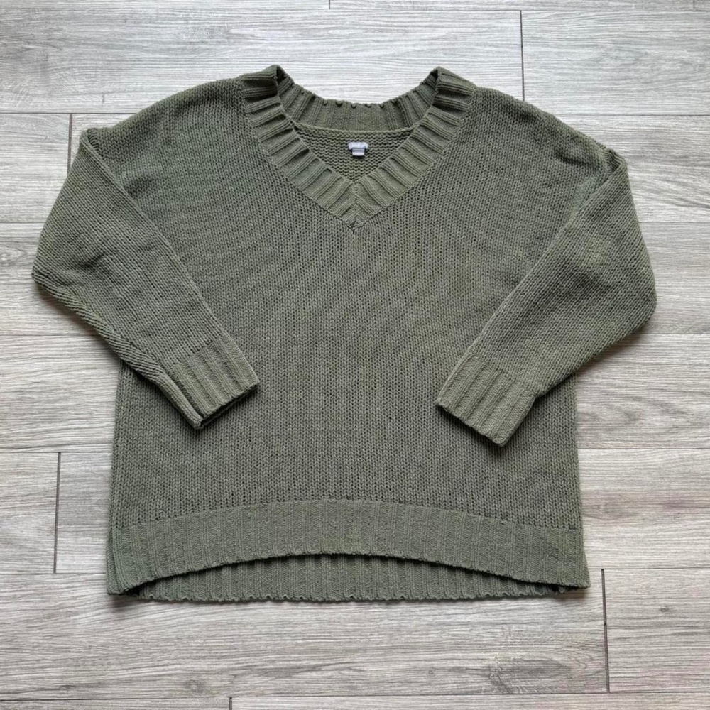 Aerie Army Green Knit Sweater